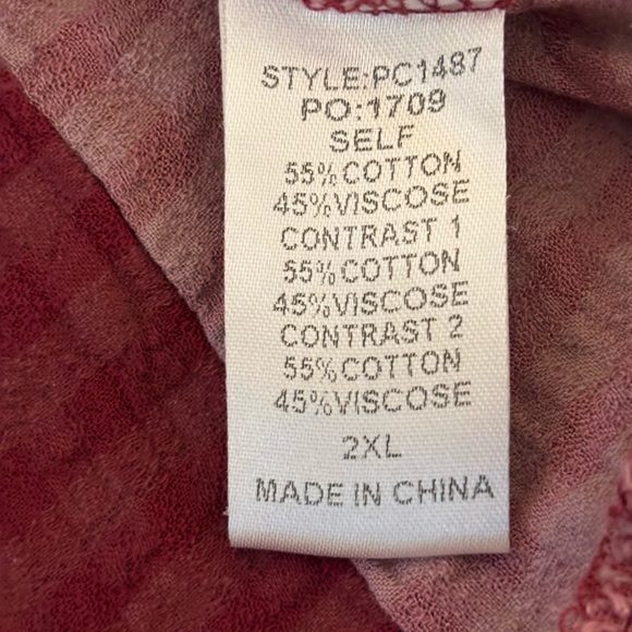 Red Tie Front Relaxed Blouse - Picture 3 of 8